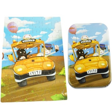 Kolorowa układanka puzzle kotki Kotki 60 el.auto
