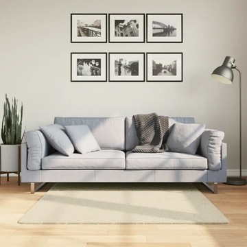 vidaXL HUARTE Ковер, низкий ворс, кремовый, 120x120 см