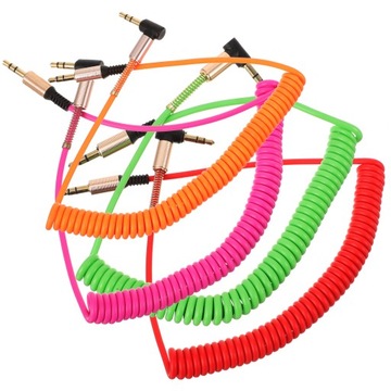 KABEL WYJŚCIOWY AUDIO ZWIJONY KABEL AUDIO GŁOŚNIKI