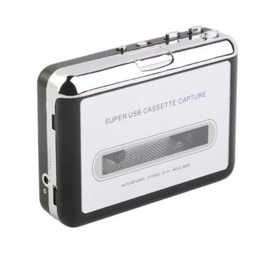 Magnetofon kasetowy Konwerter z taśmy na odtwarzacz MP3 czarny