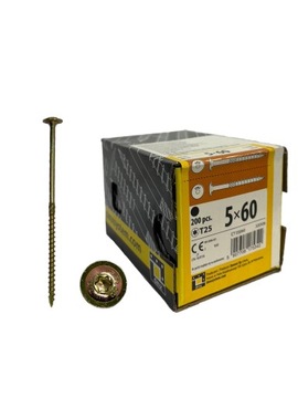 WKRĘTY CIESIELSKIE 5x60 TORX ŁEB TALERZOWY PODKŁADKOWY DOMAX 200szt