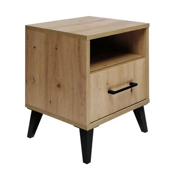 Тумбочка, тумбочка с ящиком, светодиодный светильник SONOMA ДУБ для гостиной