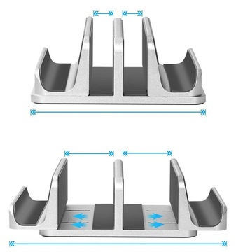 Алюминиевая подставка для MacBook iPad с 4 слотами — СЕРЕБРЯНЫЙ