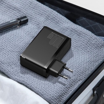 МОЩНОЕ СЕТЕВОЕ ЗАРЯДНОЕ УСТРОЙСТВО BASEUS 2 БЛОКА ПИТАНИЯ USB USB-C QC 100 Вт + КАБЕЛЬ TYPE-C