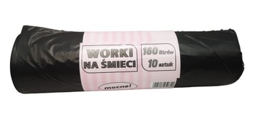Worki na śmieci LDPE czarne ZMIESZANE 160l 10szt.