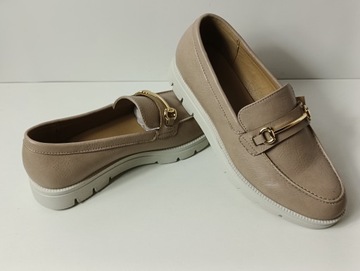 Удобные мокасины Wojtyłko 7B24317 бежевого цвета, размер 39