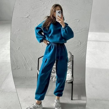 Women Hooded Tracksuit Two Pieces Set Sweatshirts