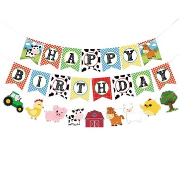 ZESTAW NA URODZINY HAPPY BIRTHDAY ZWIERZĘTA FARMA