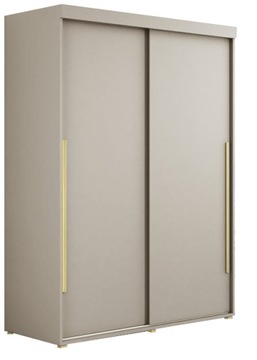 Szafa przesuwna IGA 140 x 202cm, pojemna, kaszmir+ złoto