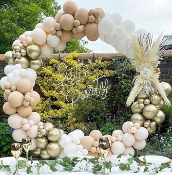 НАБОР ШАРОВ Гирлянда из воздушных шаров БЕЛЫЙ КРЕМОВЫЙ ДЕНЬ РОЖДЕНИЯ СВАДЬБА