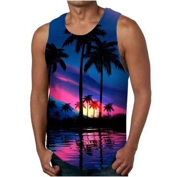 KOSZULKA MĘSKA BEZ Palm Tree Graphic Tank Top