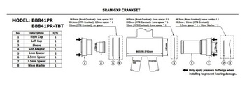 TOKEN LITE BB841PR Каретка PressFit 41 мм/SRAM GXP