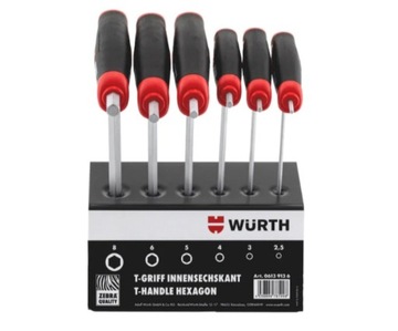 Zestaw kluczy imbusów z uchwytem Würth 6 elementów