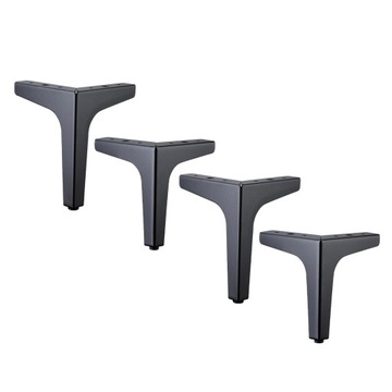 4x Nogi/stopy do mebli z polerowanego żelaza 10 cm czarne