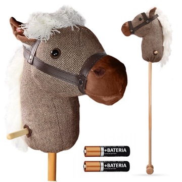 KOŃ NA KIJU ZABAWKA GŁOWA KONIA HOBBY HORSE KONIK NA PATYKU PREZENT DŹWIĘK