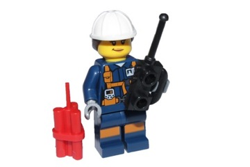 G1*LEGO KOBIETA INŻYNIER GÓRNIK RADIO DYNAMIT NOWA