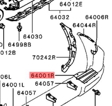 DRŽÁK ZÁSTĚRKY ÚROVNĚ PRAVÝ MITSUBISHI PAJERO 2000-2006 MN117186