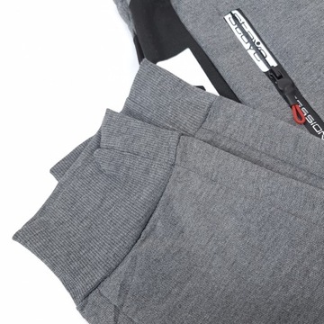 SPODNIE DRESOWE MĘSKIE DRESY modne JOGGERY kieszenie zamek bawełna, 2XL/3XL