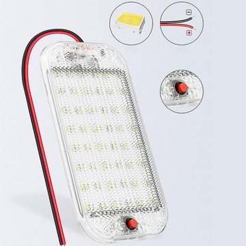 MOCNA LAMPA SUFITOWA 48 LED 12V-85V KABINA 2SZT 800lm