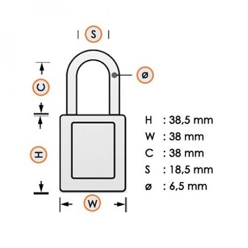 Замок навесной LOTO Lockout BRADY 51339 RED стальная дужка
