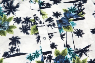РУБАШКА ГАВАЙСКАЯ МУЖСКАЯ БЕЛАЯ С ПАЛЬМАМИ XL 42/43