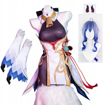 Genshin Impact Ganyu Cosplay Kostium Peruka L