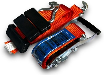 КОМПЛЕКТ — 4 ремня безопасности для эвакуатора с лодыжками — ORANGE TOW TRUCK 3-точечный ремень