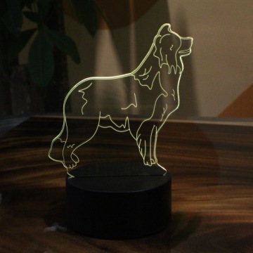 3D LED СОБАКА БОРДЕР-КОЛЛИ BC ЗРАЧОК USB ЛАМПА 16 ЦВЕТОВ + ПУЛЬТ ДИСТАНЦИОННОГО УПРАВЛЕНИЯ