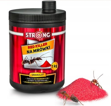 SILNY PROSZEK GRANULAT TRUTKA NA MRÓWKI W DOMU I OGRODZIE RED KILLER 1 KG