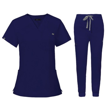 KOMPLET MEDYCZNY SCRUB UNIFORM MUNDUREK DAMSKI GRANATOWY ROZMIAR M