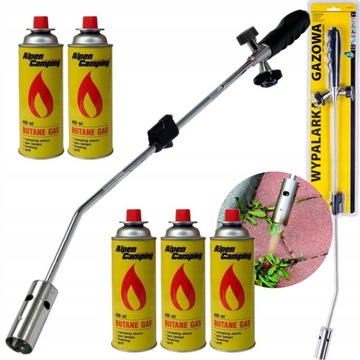 ТЕПЛОВАЯ ГОРЕЛКА ТЕПЛОВАЯ ГОРЕЛКА ЛИСТОВАЯ ГОРЕЛКА ДЛЯ ГАЗОВЫХ КАРТРИДЖЕЙ + 5 КАРТРИДЖЕВ