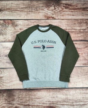 BLUZA U.S POLO ASSN MĘSKA SZARA CREWNECK CASUAL r. M