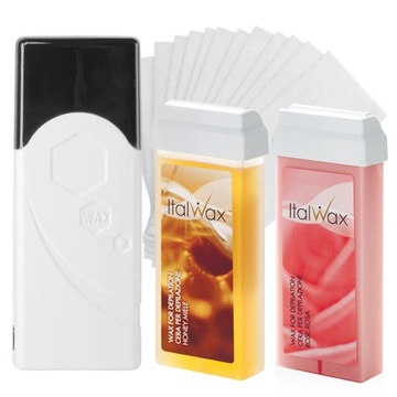 ItalWax Zestaw 2x WOSK DO DEPILACJI W ROLCE 100ml + PASKI PODGRZEWACZ