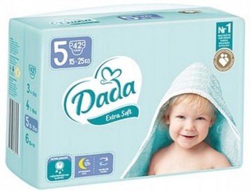 PIELUCHY DADA EXTRA SOFT ROZMIAR 5 42 SZTUKI 15-25 KG PIELUSZKI