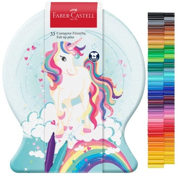 Flamastry Faber-Castell CONNECTOR 33szt UNICORN Jednorożec