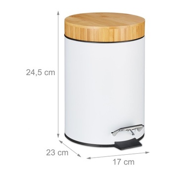 МУСОРНИК ДЛЯ ВАННОЙ С ПЕДАЛИ, БЕСШУМНОЕ ЗАКРЫВАНИЕ