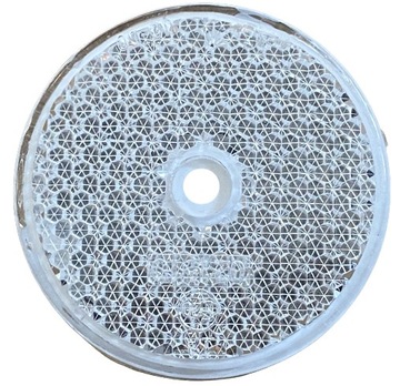 ODBLASK BIAŁY OKRĄGŁY FI 63 MM ODBLASKI PRZYCZEPY