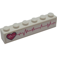 Lego Klocek 1x6 41318 3009pb233L 300901 Biały U