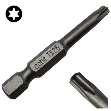 BIT KOŃCÓWKA DO WKRĘTAREK TX25 50mm GWIAZDKOWY TORX TORSION COBIT 1szt