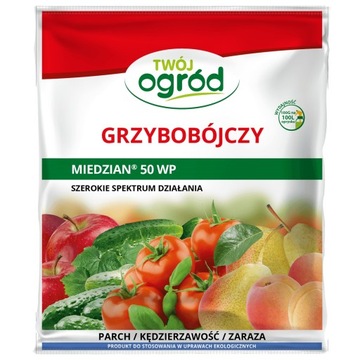 MIEDZIAN 50WP 50 g Środek GRZYBOBÓJCZY CHOROBY PARCH ZARAZA KĘDZIERZAWOŚĆ