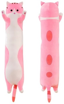 Kot Parówka Przytulanka Długa Poduszka L 50 cm. Maskotka Miś Cat Różowy