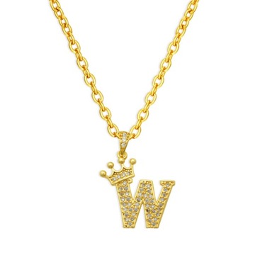 Luxury Stainless Steel Cubic Zirconia Initial