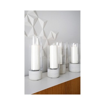 LAMPION SZKLANY ŚWIECZNIK + BETON ARCHITEKTONICZNY