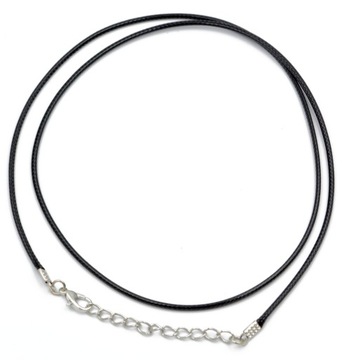 Sznurek woskowany DŁUGI 60 + 5cm 1,5mm czarny