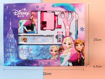Школьный набор FROZEN, пенал, точилка, ластик, блокнот для детей