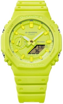 SPORTOWY ZEGAREK MĘSKI CASIO G-SHOCK GA-2100-9A9ER VOLT YELLOW WR200 +BOX