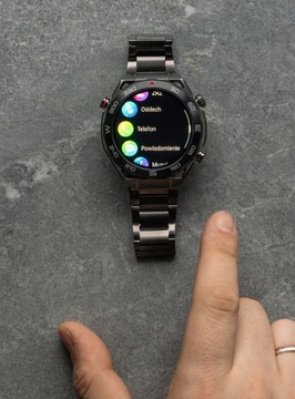 SMARTWATCH ZEGAREK MĘSKI Z EKG POMIAR CUKRU PULS CIŚNIENIE ROZMOWY MENU PL