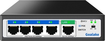 5 PORTOWY PRZEŁĄCZNIK Goalake PoE+ 100Mbps 802.3 OUTLET UK