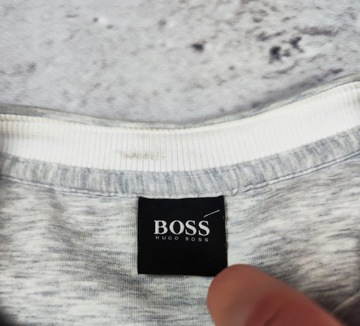 BLUZA HUGO BOSS MĘSKA SZARA LOGO CREWNECK r. L