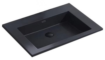 VELDMAN CZARNA UMYWALKA WPUSZCZANA W BLAT KONGLOMERAT LOTUS BLACK MAT 60/0